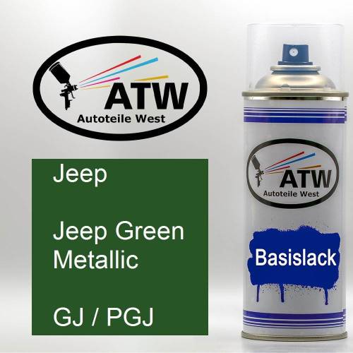 Jeep, Jeep Green Metallic, GJ / PGJ: 400ml Sprühdose, von ATW Autoteile West.